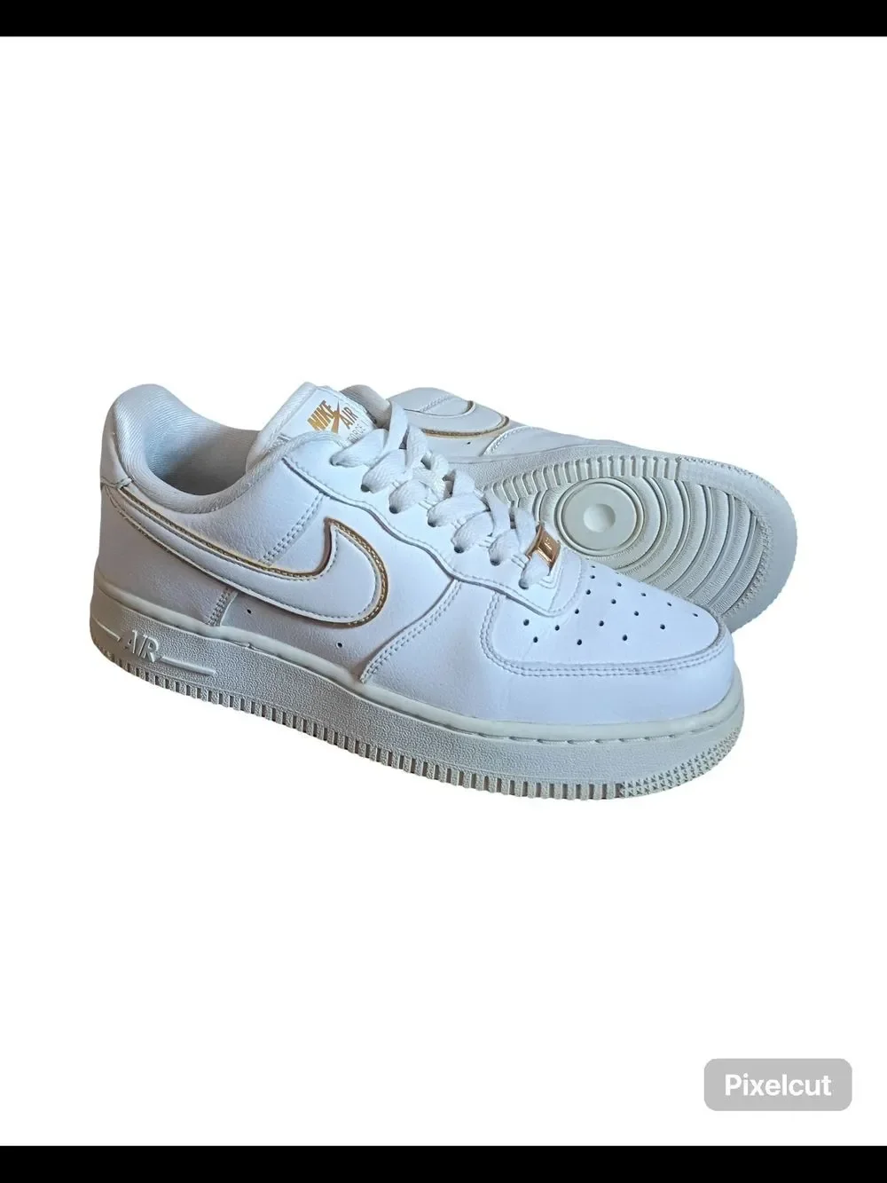 Nike Air Force 1 '07 ESS - White & Metallic Gold - Women's Size 7